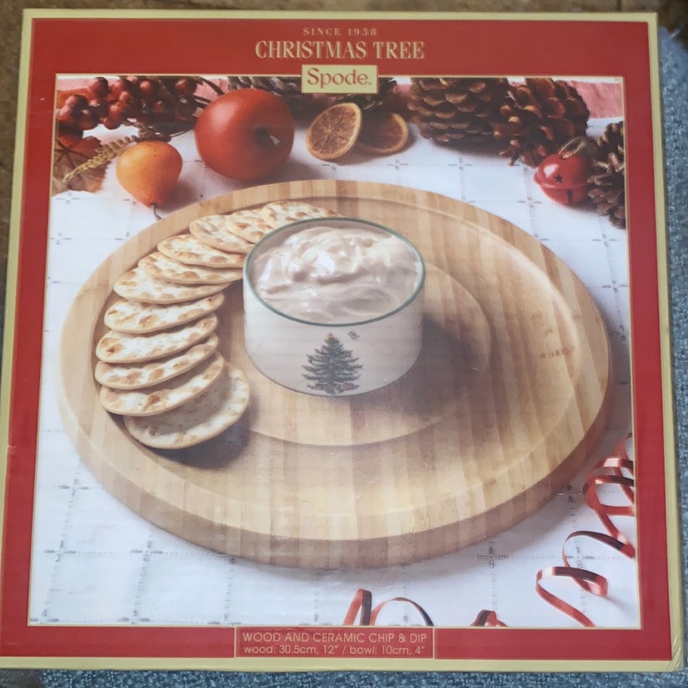 Spode Christmas Tree Chip & Dip tray